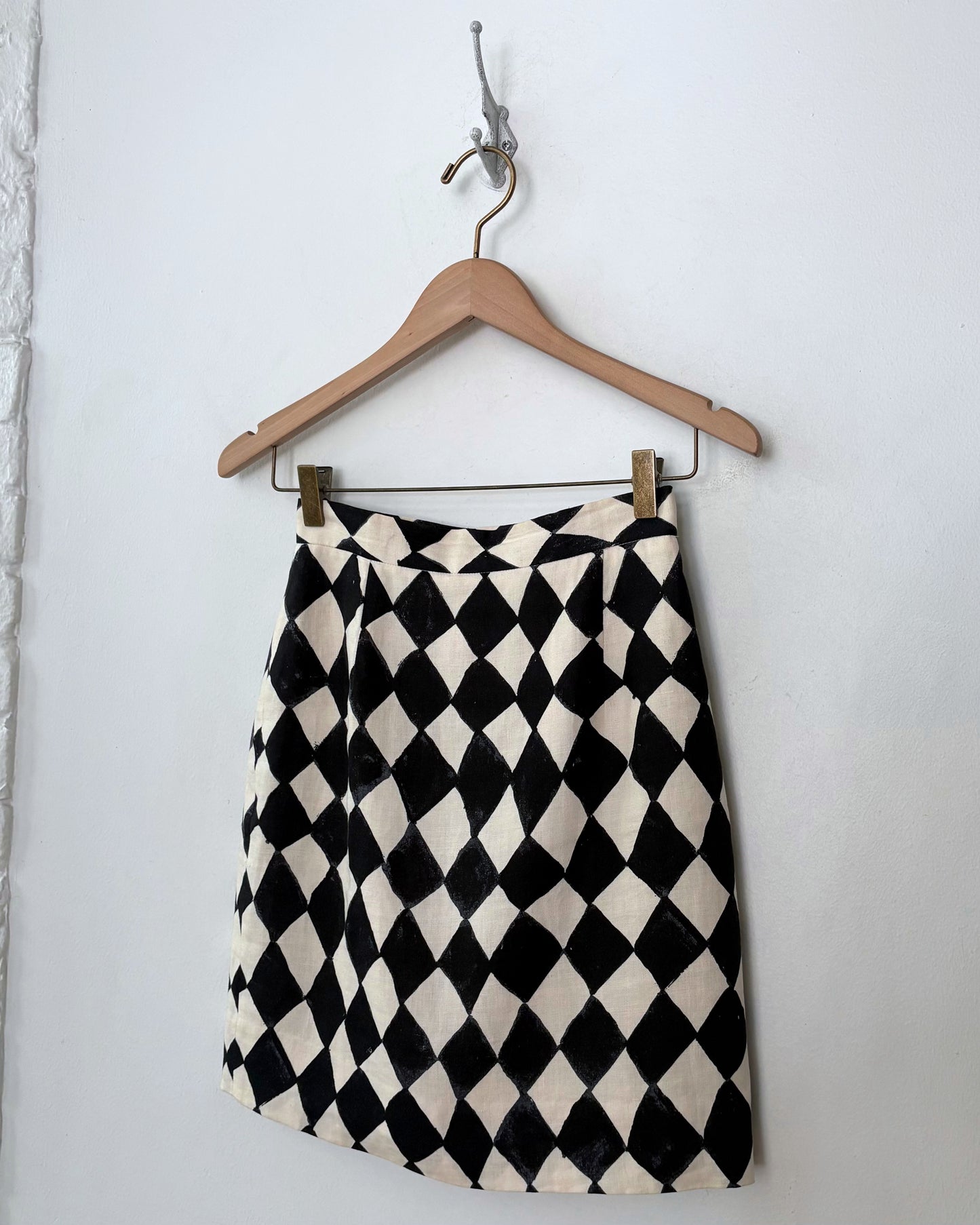 Isaac Mizrahi for Bergdorf Goodman Checkered Skirt 25"